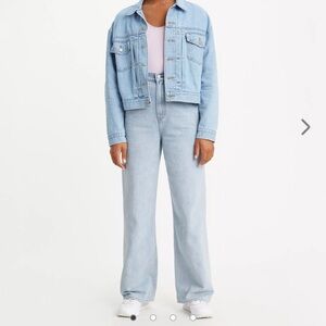 Levi's blue high loose jeans